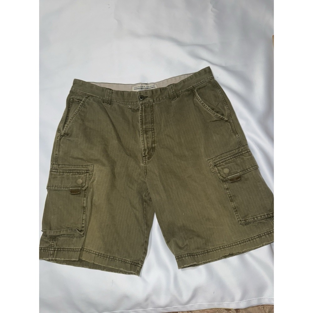 Hilfiger Denim Cargo Shorts , 38, Vintage Y2K , Distressed , Heavy